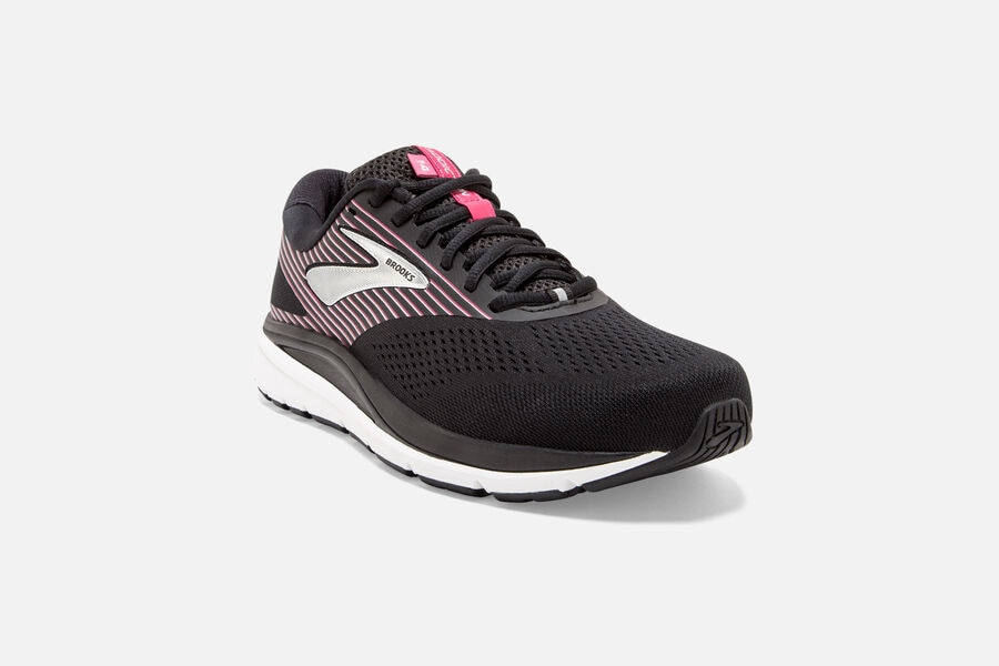 Brooks Addiction 14 Road Running Shoes Womens Black/Pink/Silver 217398-KIL